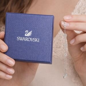 Swarovski Silver Bracelet with Crystal Circles